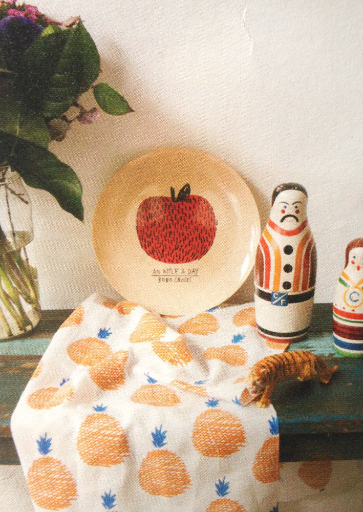 BOBO CHOSES Maison Hand Towel 35 x 92cm   Pear/Banana/Apple/Pineapple