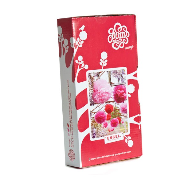 ENGEL Pom Pom 大きなビッグペーパーフラワー　パーティーの飾り付けにも　Rouge (赤系3点セット)