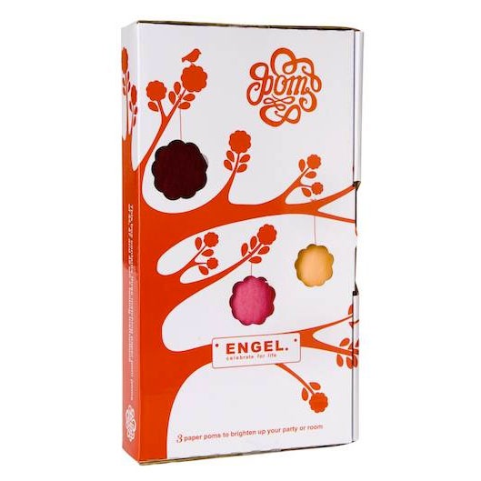 ENGEL Pom Pom 大きなビッグペーパーフラワー　パーティーの飾り付けにも　aubergine, pink & abricot (エンジ、ピンク、アプリコット)