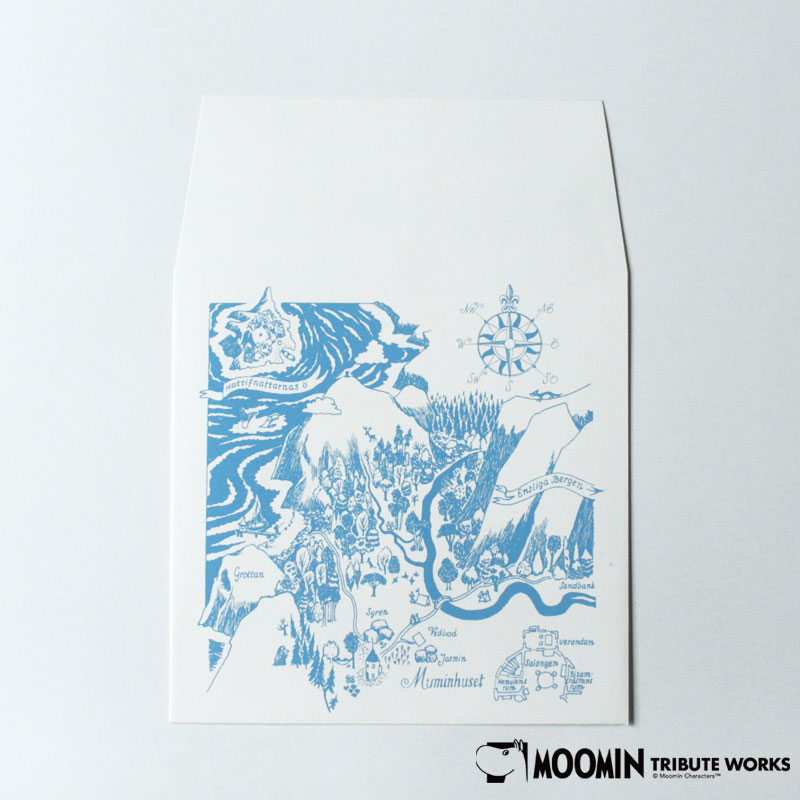 MOOMIN TRIBUTE WORKS  ムーミン ハンカチ（大判） バンダナ専用封筒 by マリメッコデザイナー 鈴木マサル