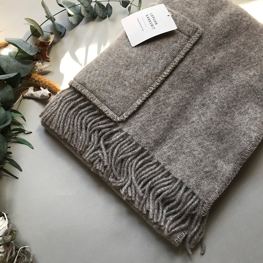 From Finland LAPUAN KANKURIT Pocket shawl UNI blue/ brown / grey 60 x 170cm