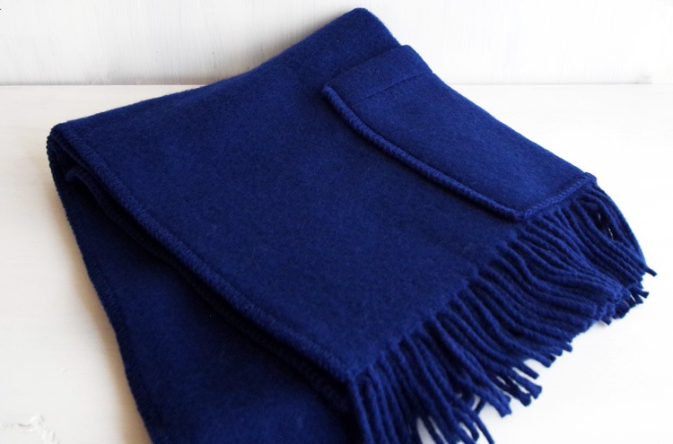 From Finland LAPUAN KANKURIT Pocket shawl UNI blue/ brown / grey 60 x 170cm