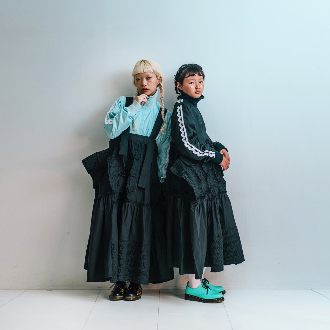 ●frankygrow MATELASSE JQ SQARES MAKE DRESS / F2