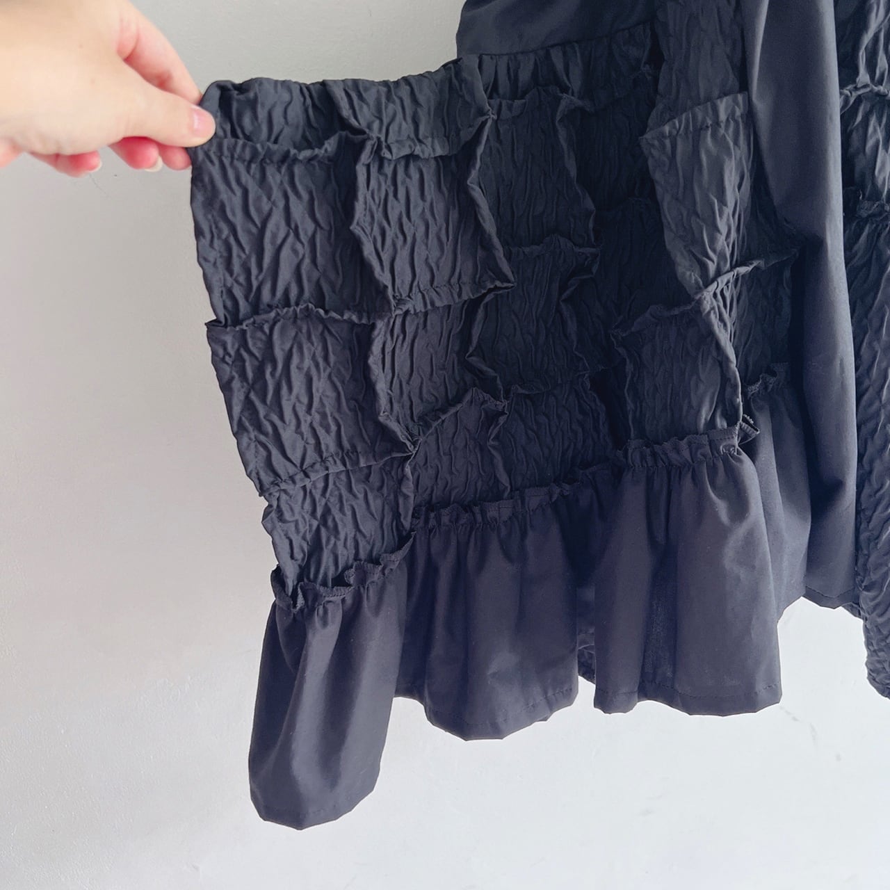 ●frankygrow MATELASSE JQ SQARES MAKE DRESS / F2