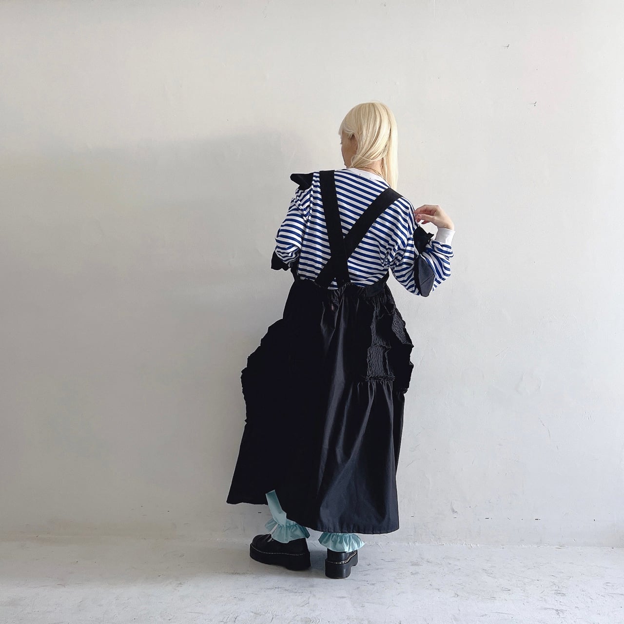 ●frankygrow MATELASSE JQ SQARES MAKE DRESS / F2