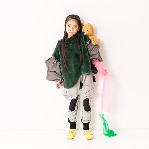 【60% OFF】BOA BODY WAVE CUT SLEEVES TOPS /GREEN- GRAY S/-/-