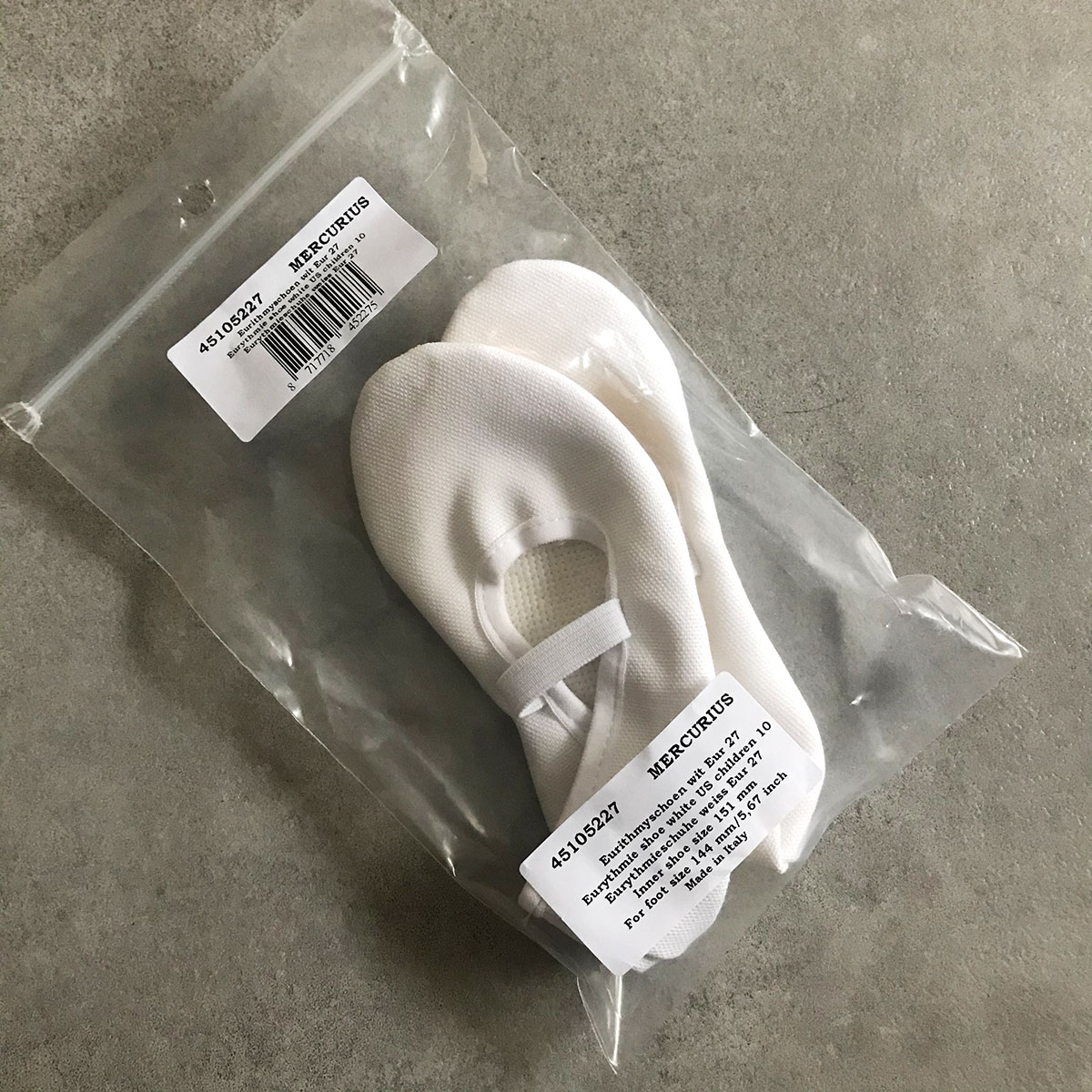 MERCURIUS  Eurythmie shoe white   16/17/18/18.5cm ストラップシューズ  リトミックシューズ マキュリアス ネコポス可