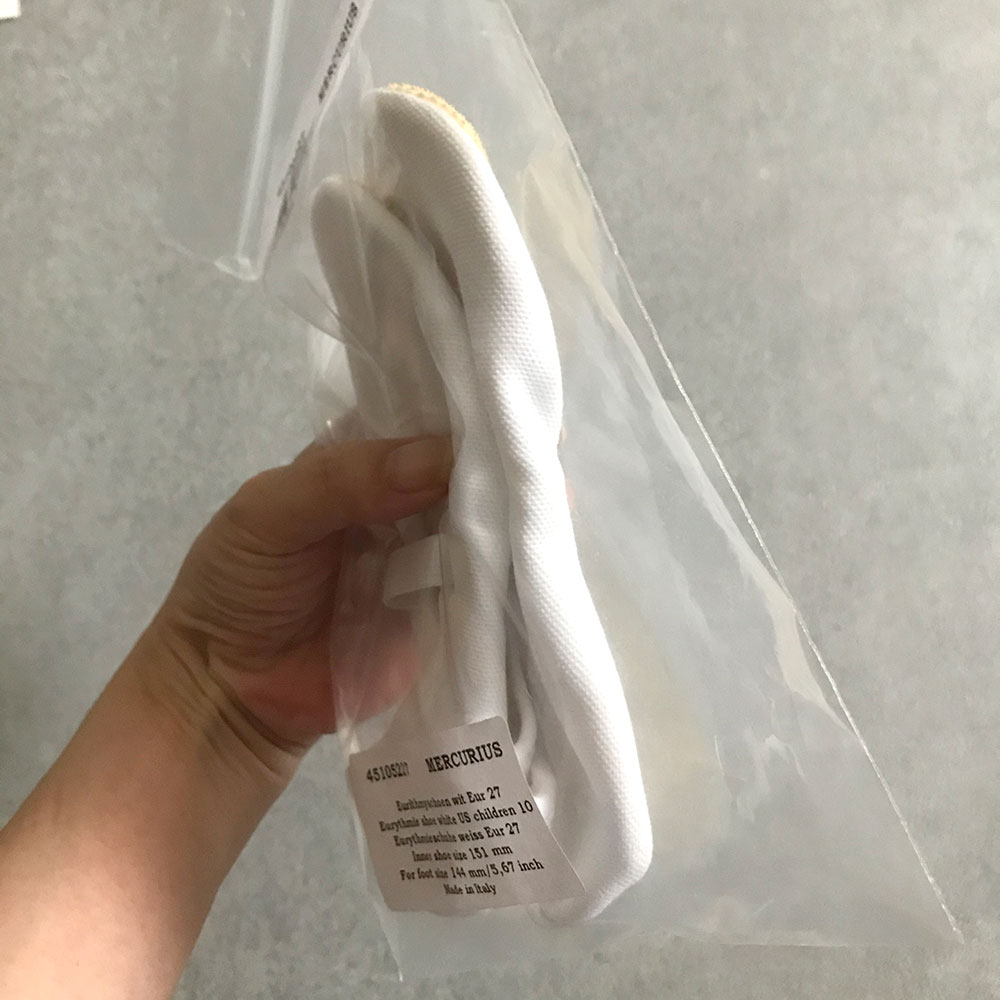 MERCURIUS  Eurythmie shoe white   16/17/18/18.5cm ストラップシューズ  リトミックシューズ マキュリアス ネコポス可