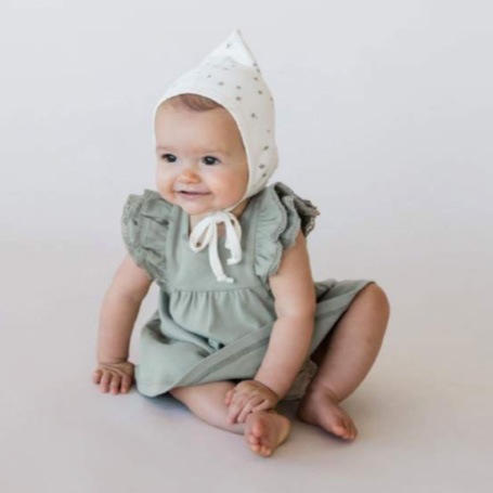 Quincy Mae  PIXIE BONNET | CACTUS / BASIL  [ネコポス対応可] 6ヶ月 / 1歳