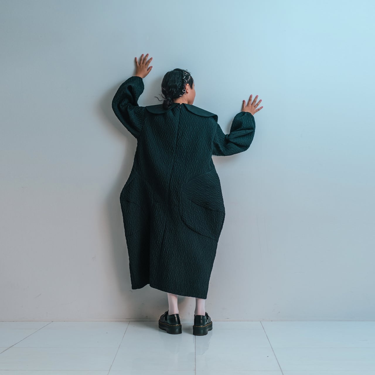 再値下げ[50%OFF] frankygrow MATELASSE JQ ROUND COLLAR DRESS / F2