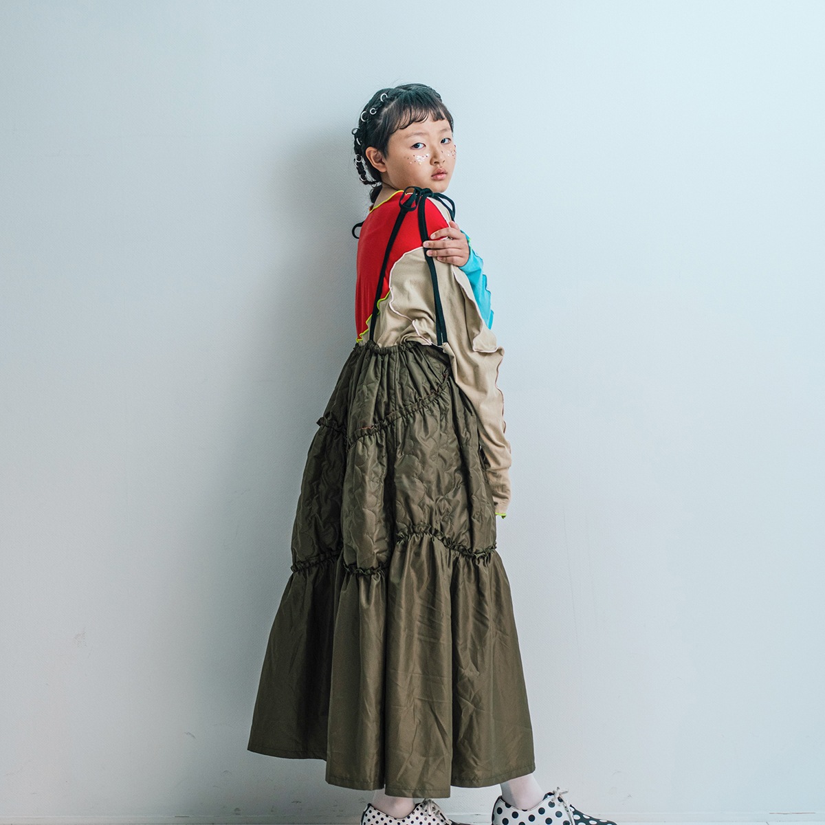 [50%OFF] frankygrow GURUGURU QUILTING JUMPER SKIRT / F2