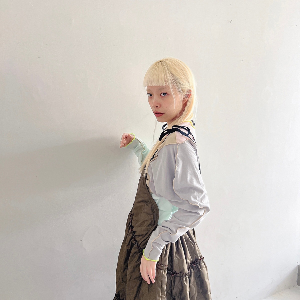 [50%OFF] frankygrow GURUGURU QUILTING JUMPER SKIRT / F2