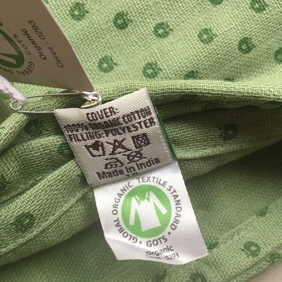 デンマークから Smafolk オーガニックコットン 大判ガーゼクロス 【クリックポスト可】 Burp Cloth mini apples ライトグリーン 70×70cm お風呂上りやプールにも