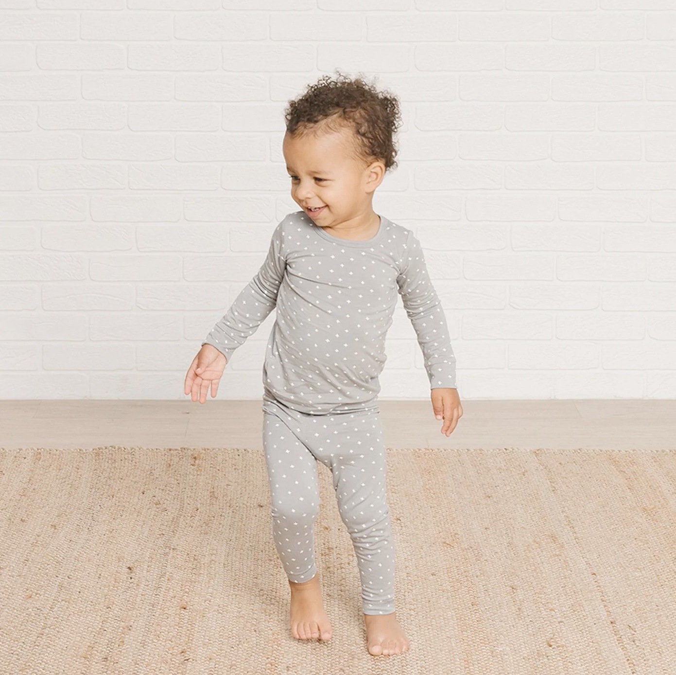 ●Quincy Mae BAMBOO LONGSLEEVE TEE | CRISS CROSS  [ネコポス対応可] 60-70/80/90-100/100-110