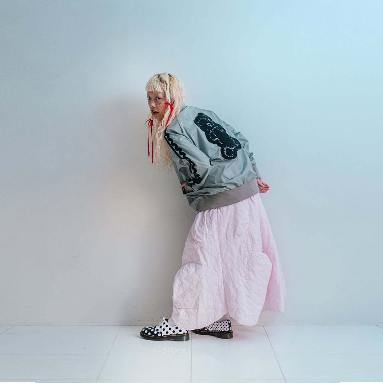 ● frankygrow KUMA EMBROIDERY PATCH PE TRACK JACKET / GY/BK F2