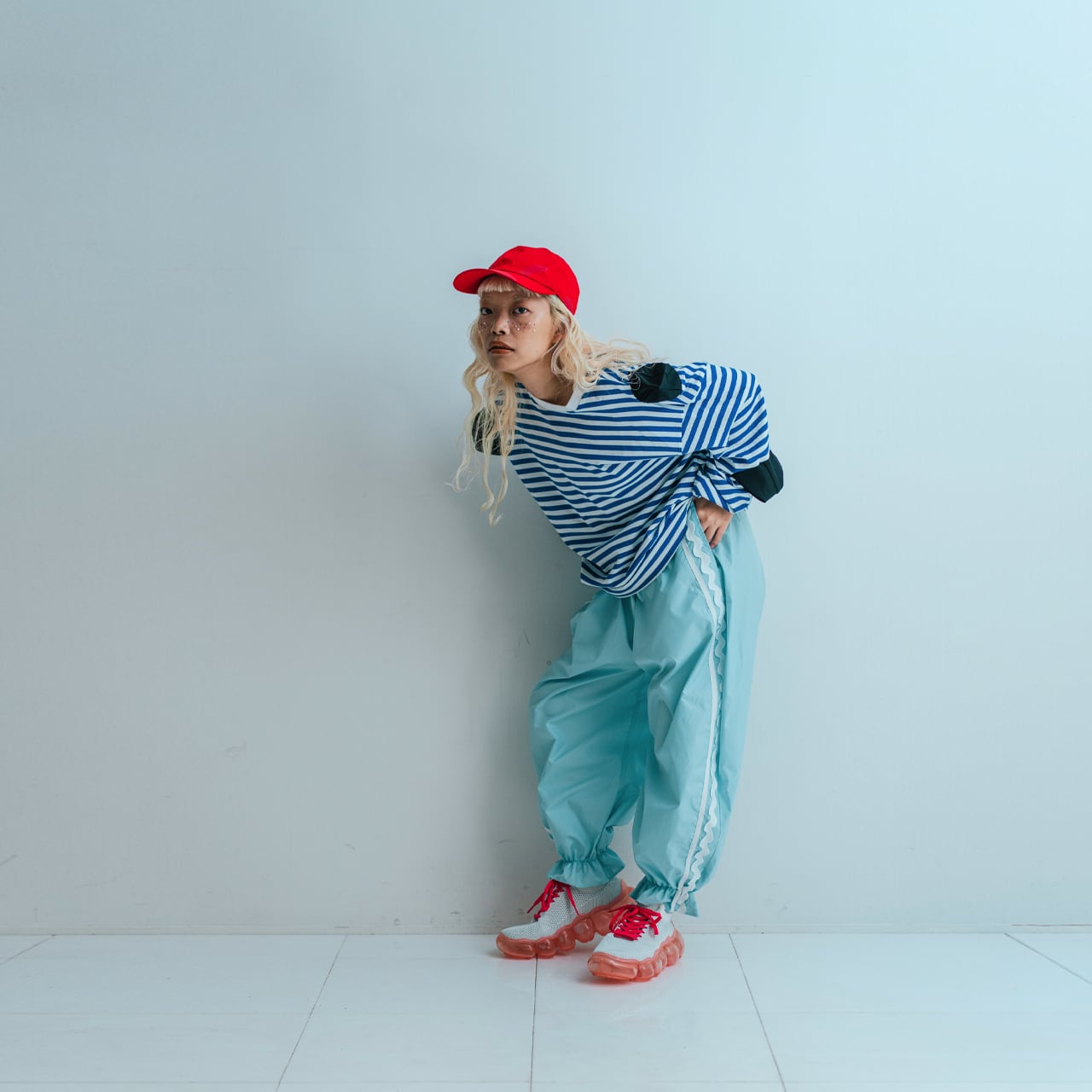 ●frankygrow SIDE LINE PE PANTS / GY/BK F2