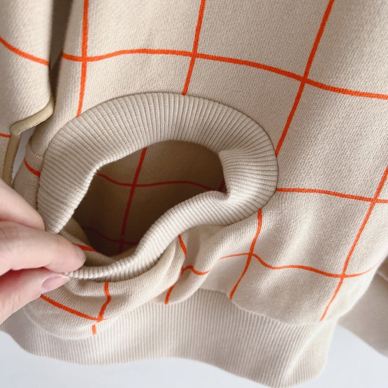 再値下げ【50%OFF】frankygrow ORG.PT PLAID 2HOLE HOODIE / F2 ABEIGE