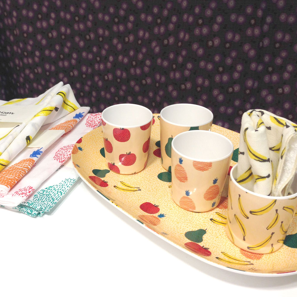 BOBO CHOSES Maison Baby Towel 25 x 25cm   Pear/Banana/Apple/Pineapple