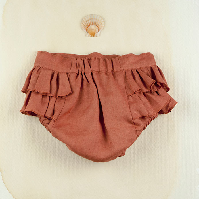 ［60%off］ スペインから Popelin Terracotta culotte with frills 70-90　　[※1 クリックポスト可]　