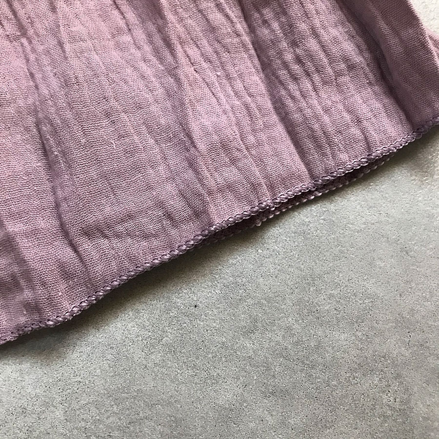 lifes レーススリーブベビードレス モーブ／生成り 70-80/90-100/110/120