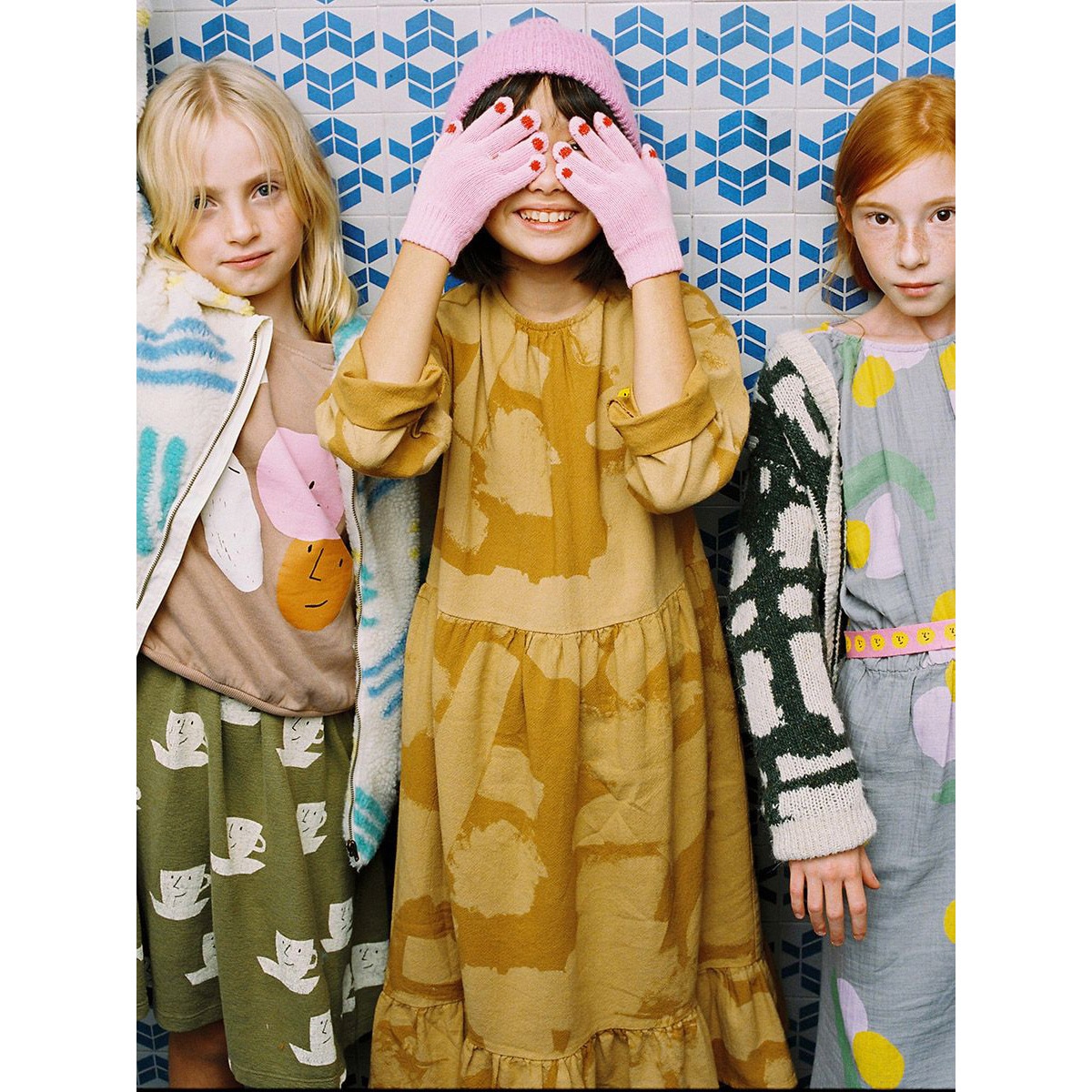 【60%OFF】 From spain BOBO CHOSES Painting All Over woven midi dress 110/120/130