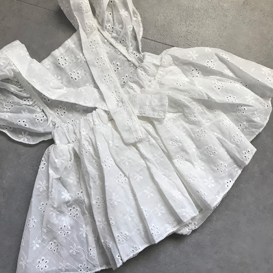 [30%off] lifes ブルマーつきエプロンワンピース ホワイト 60/70-80