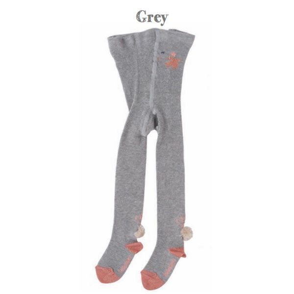 【50% OFF】　From フランス BONHEUR DU JOUR 　[※1 クリックポスト可] タイツ TAKARA GREY 19-22/-/-/-