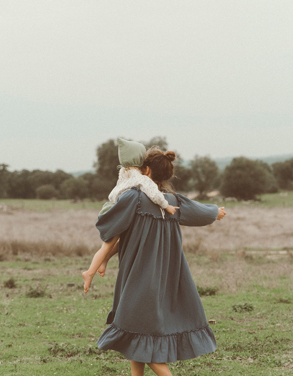 [30%OFF] From Germany liilu pixie bonnet organic cotton　[※1 クリックポスト可]　Hazy Blue S/M