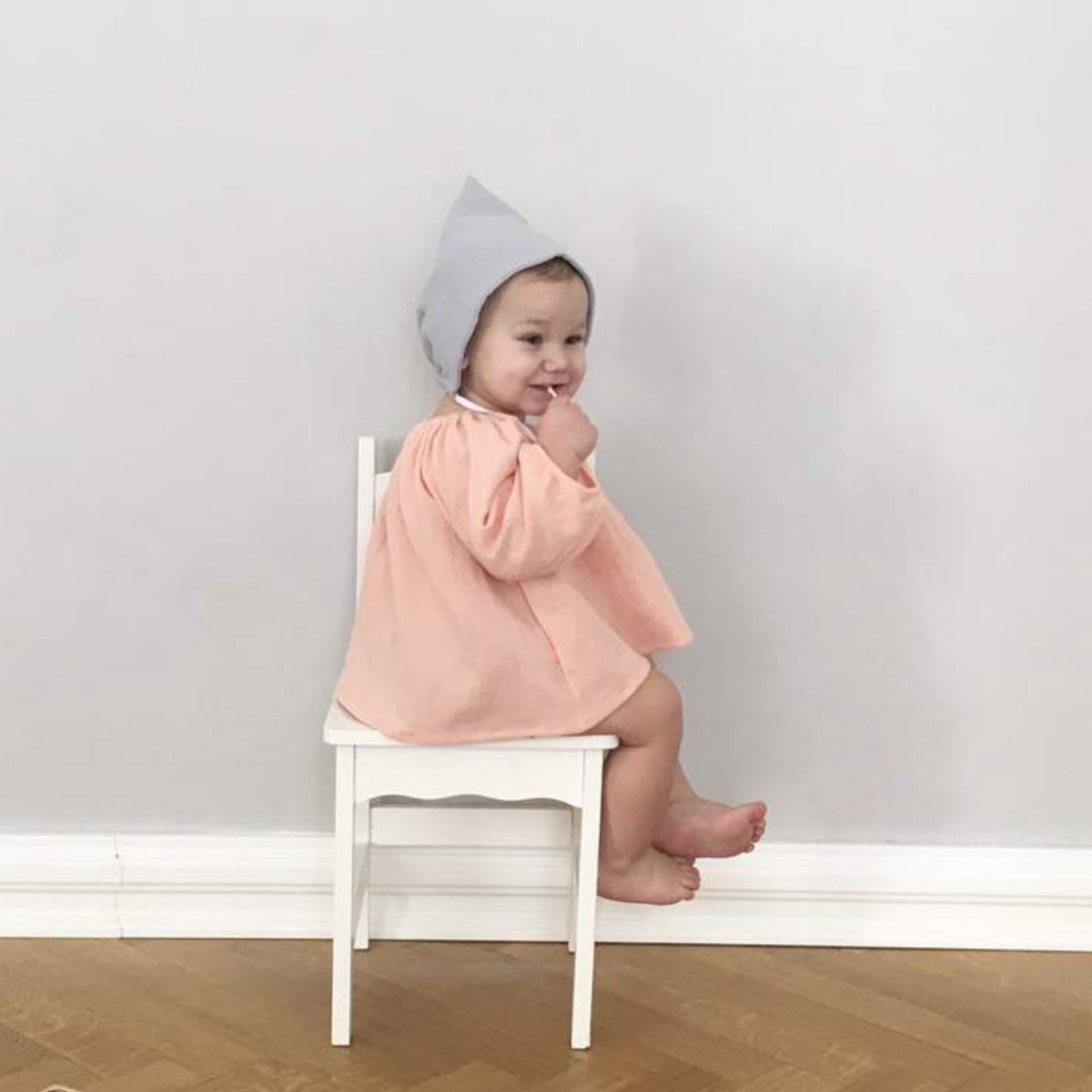 [30%OFF] From Germany liilu pixie bonnet organic cotton　[※1 クリックポスト可]　Hazy Blue S/M