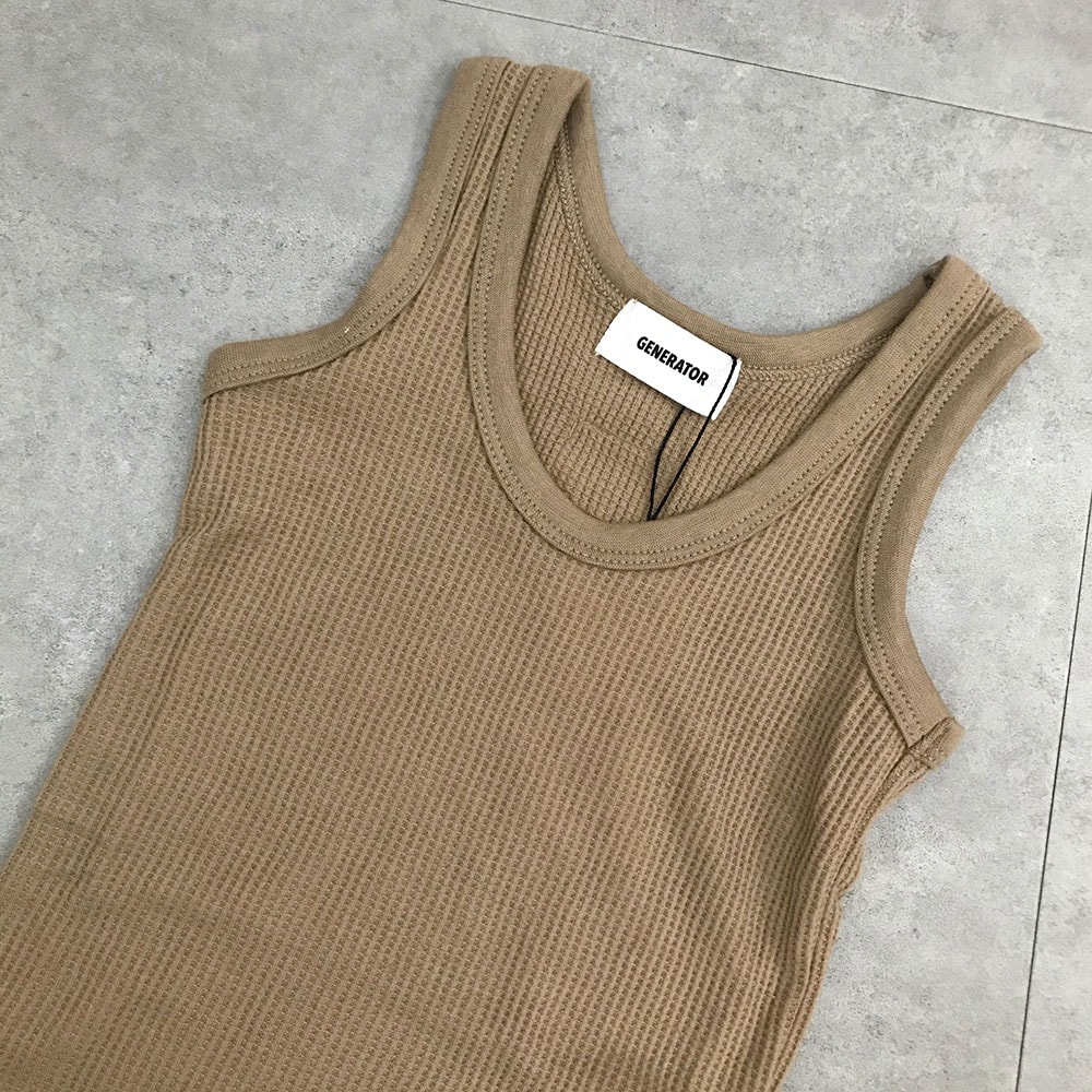 [60%OFF] GENERATOR  ワッフルタンクトップ  S(90-100)/M(110-120)/L(130-140)/XL(150-160) BE/GY