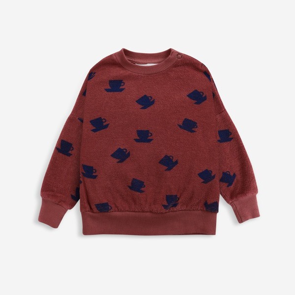 【40%OFF】 From spain Bobo Choses Cup Of Tea All Over terry sweatshirt 12-18M/24-36M オーガニックコットン