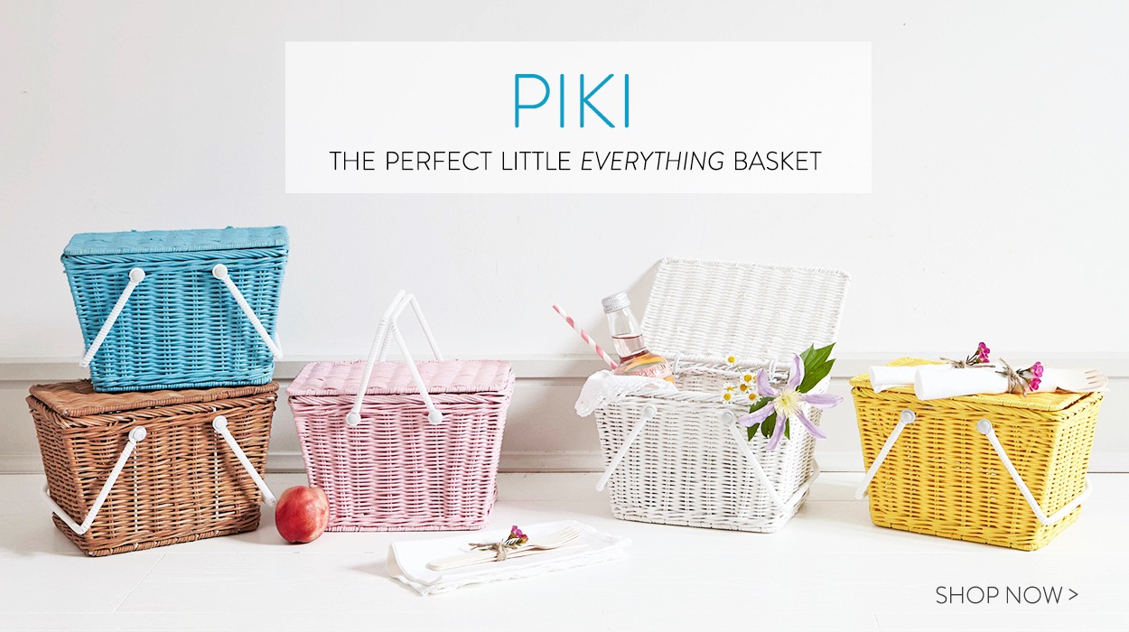 【3/11-12:00-20:00のみのタイムセール50%OFF】イギリスから Olli Ella オリエラ Piki Basket - Blue [ラッピング不可]