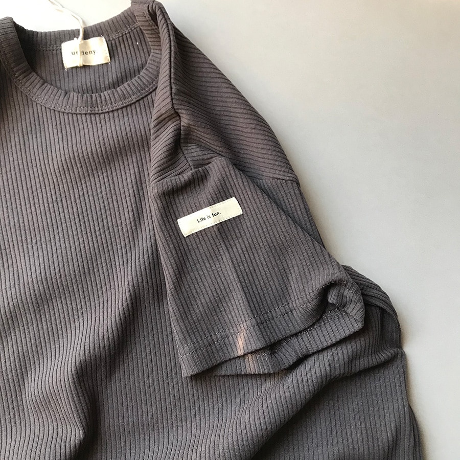 [60%OFF] undeny. リブスリットワンピース M(110-120)/L(130-140)/XL(150-160)