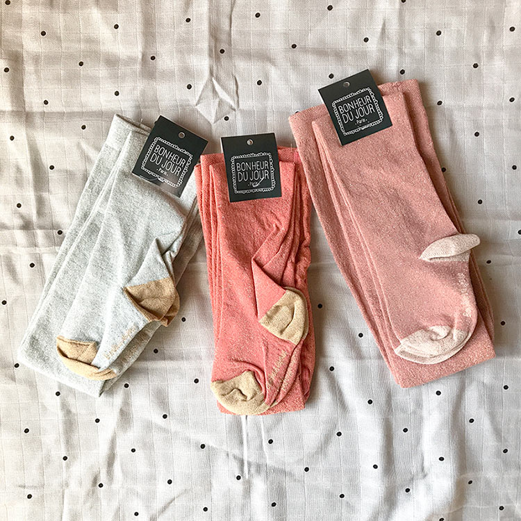 【50% OFF】　 From フランス BONHEUR DU JOUR 　[※1 クリックポスト可] タイツ LUREX PINK ROSE SILVER