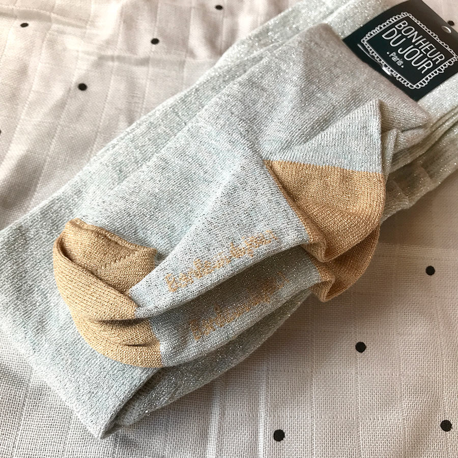 【50% OFF】　 From フランス BONHEUR DU JOUR 　[※1 クリックポスト可] タイツ LUREX PINK ROSE SILVER