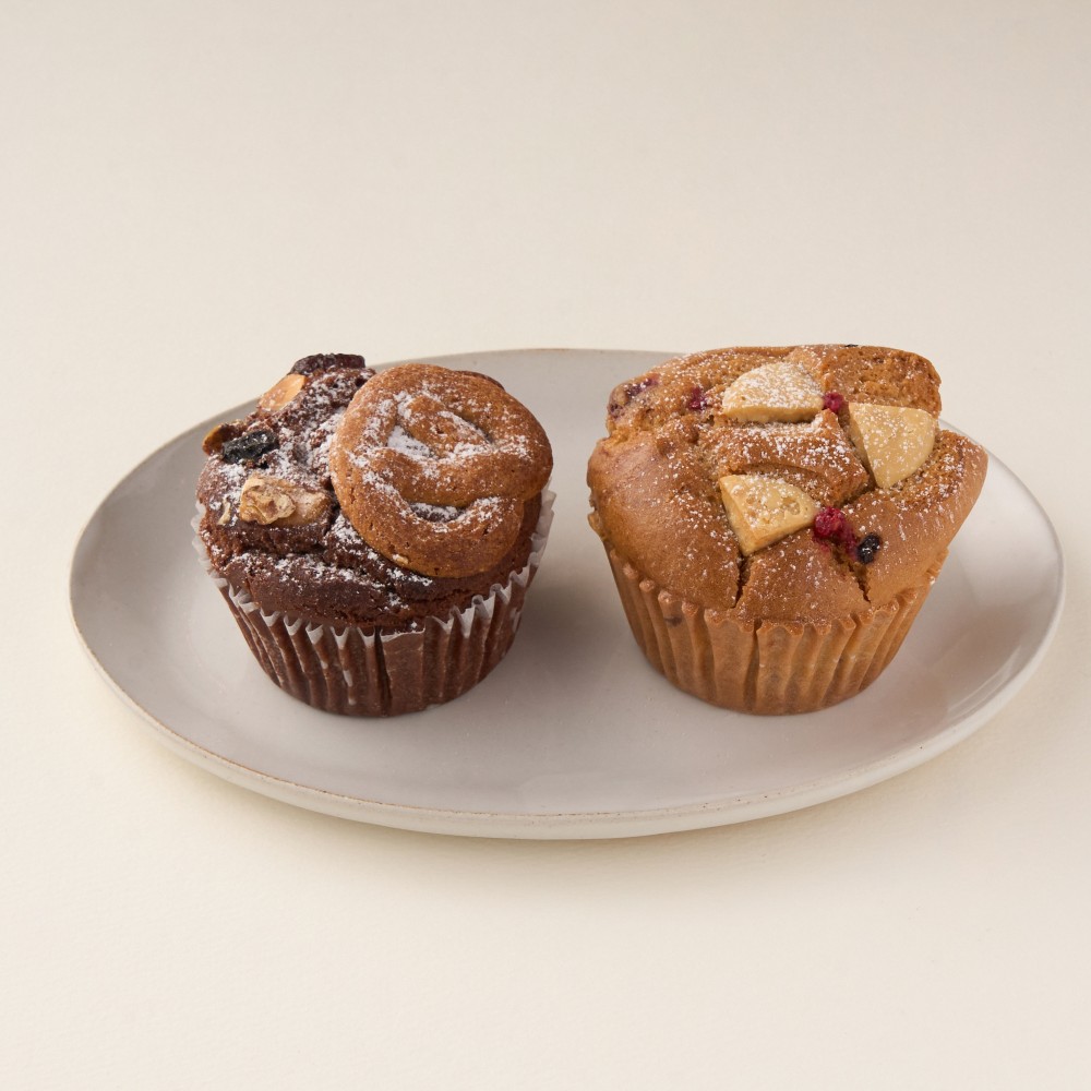 ＜おトクな2種6個セット＞マフィンフルーツとナッツ・ラズベリー＆ホワイトチョコ