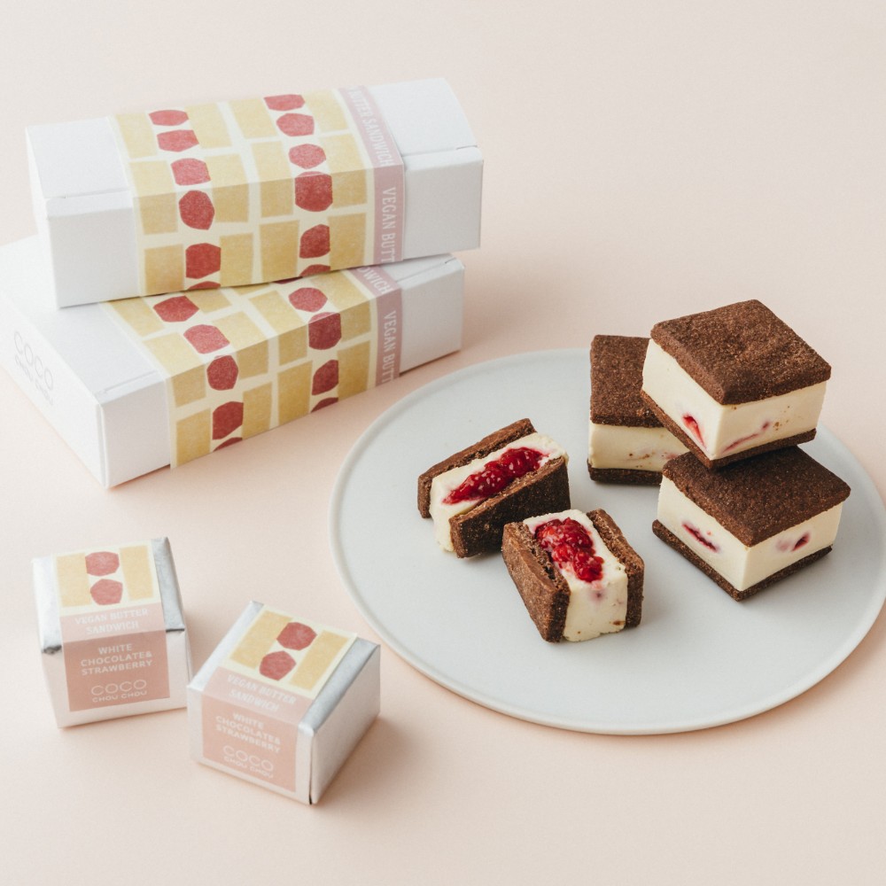 【期間限定】ヴィーガンバターサンド　ストロベリー＆ホワイトチョコレート(3個セット)