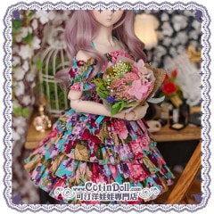 ڣģĥɥ쥹 Blue Floral Dress (ML/DDdy) SMARTDOLL(SL)