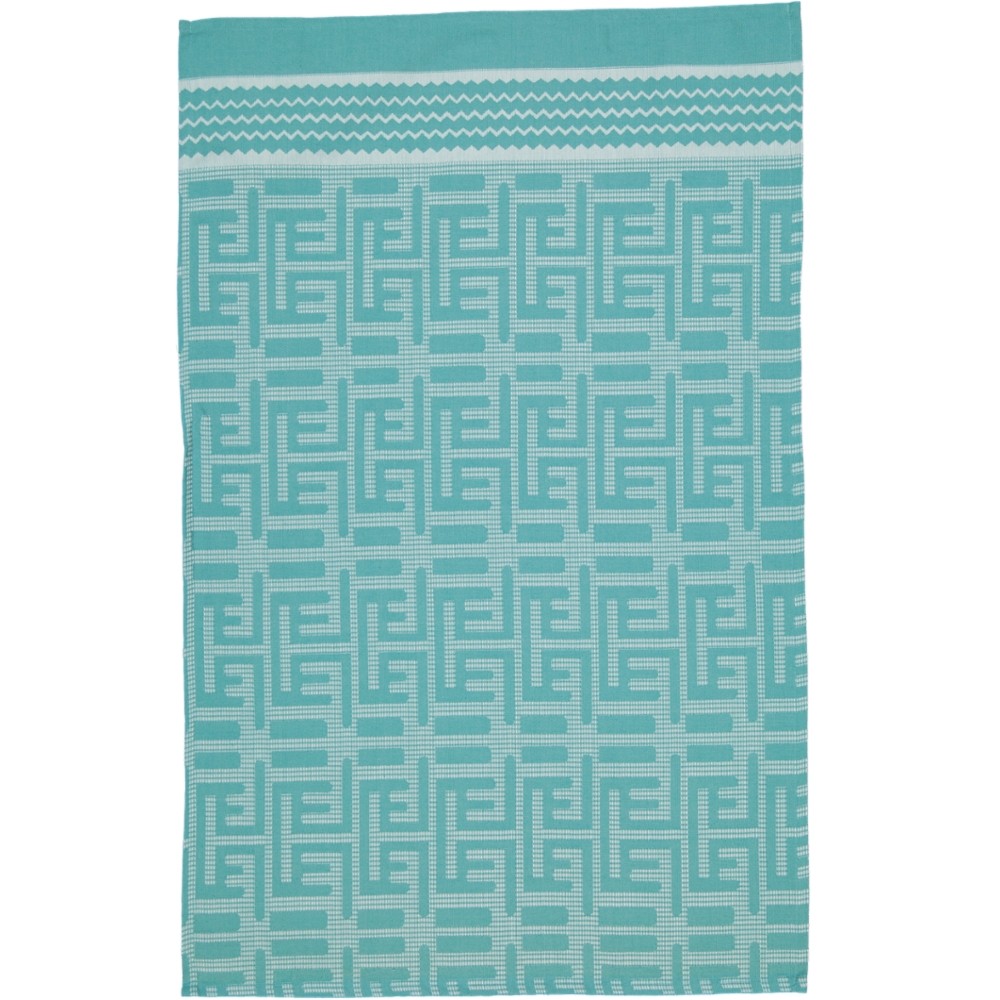 African Jacquard クバワッフルタオル(Lサイズ) ターコイズ