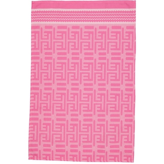 African Jacquard クバワッフル・タオル(Lサイズ) ピンク