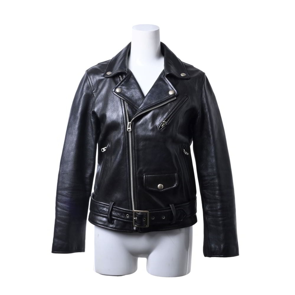 beautiful people ダブルライダースジャケット M 160 黒 beautiful people（ビューティフルピープル）shrink leather