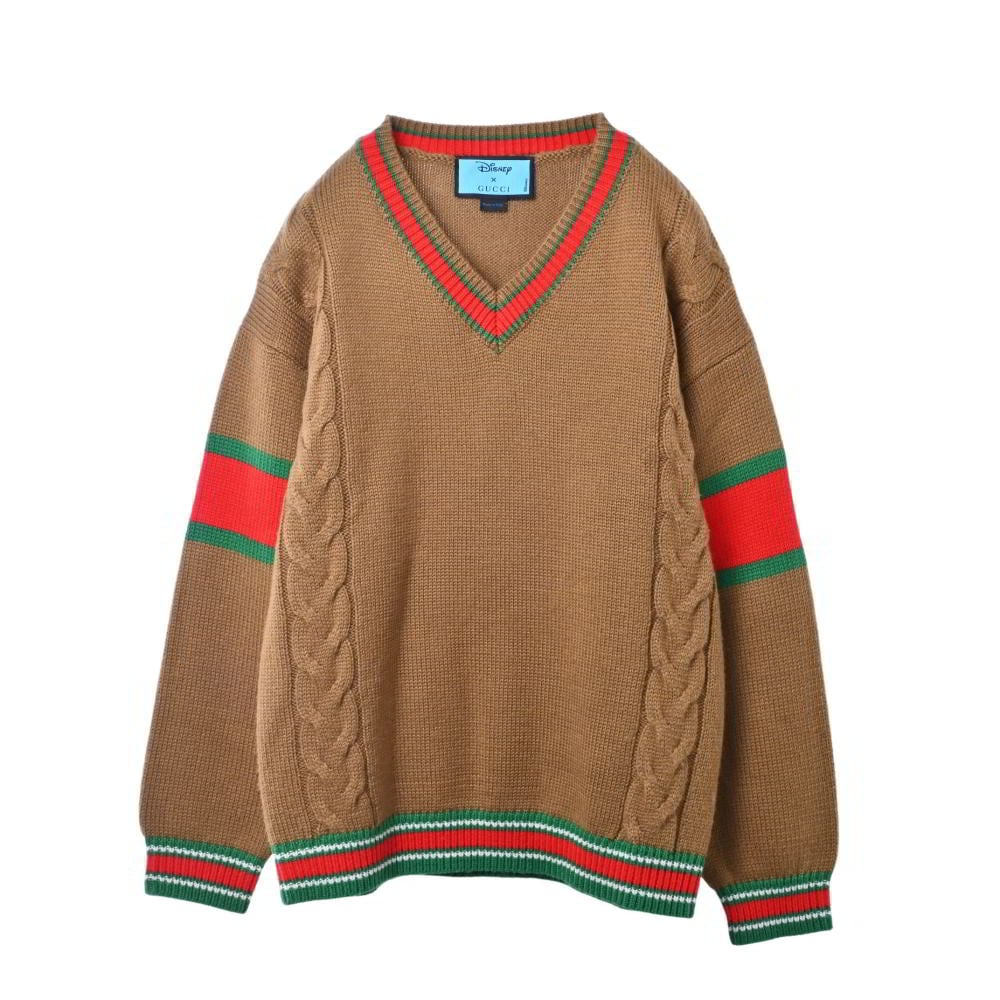GUCCI - GUCCI × Disney ウェブライン ニット GUCCI × Disney ウェブライン Vネック ウール ニット | ALL ITEM