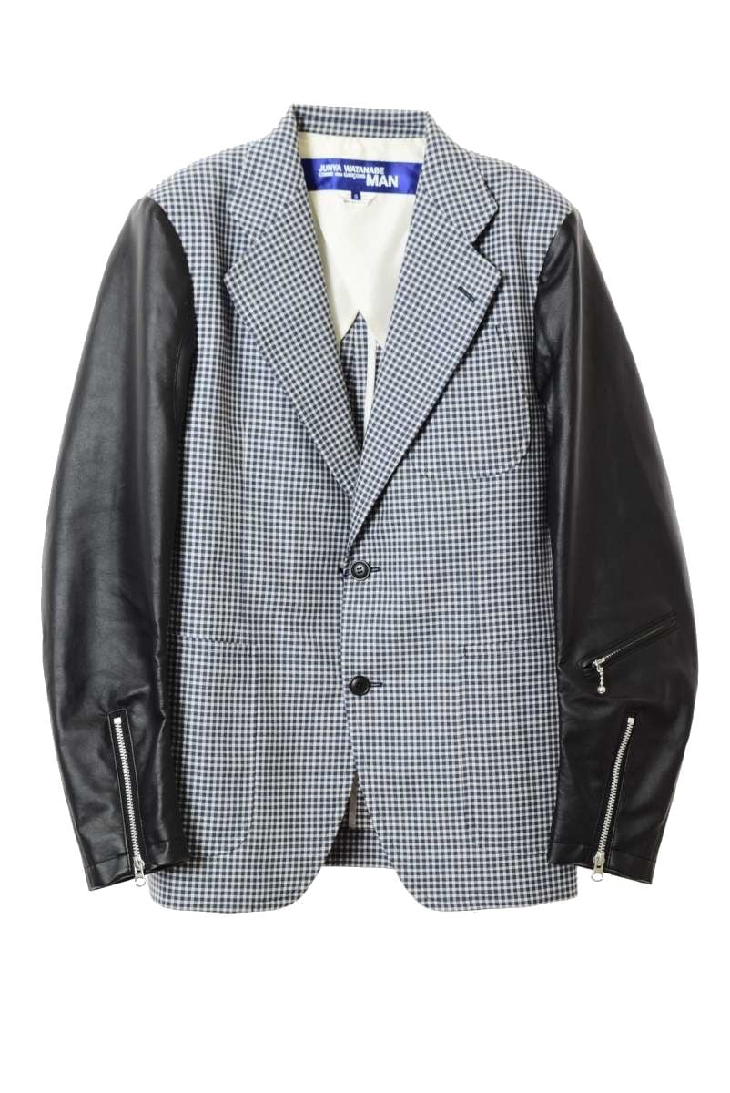 JUNYA WATANABE COMME des GARCONS MAN 袖フェイクレザー チェック 