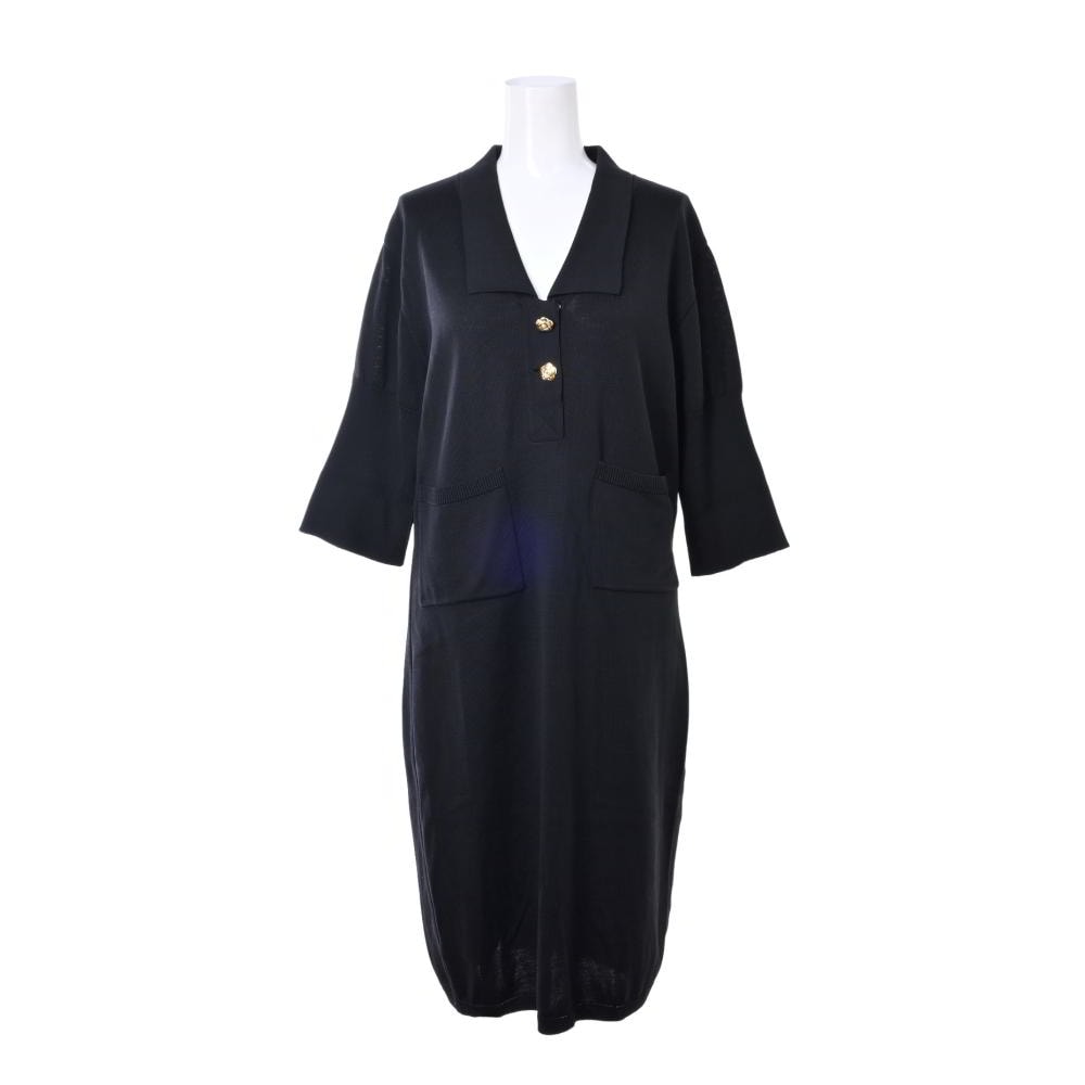 CHANEL ヴィンテージ　ニットワンピース　ブラック CHANEL ヴィンテージニットワンピースブラック