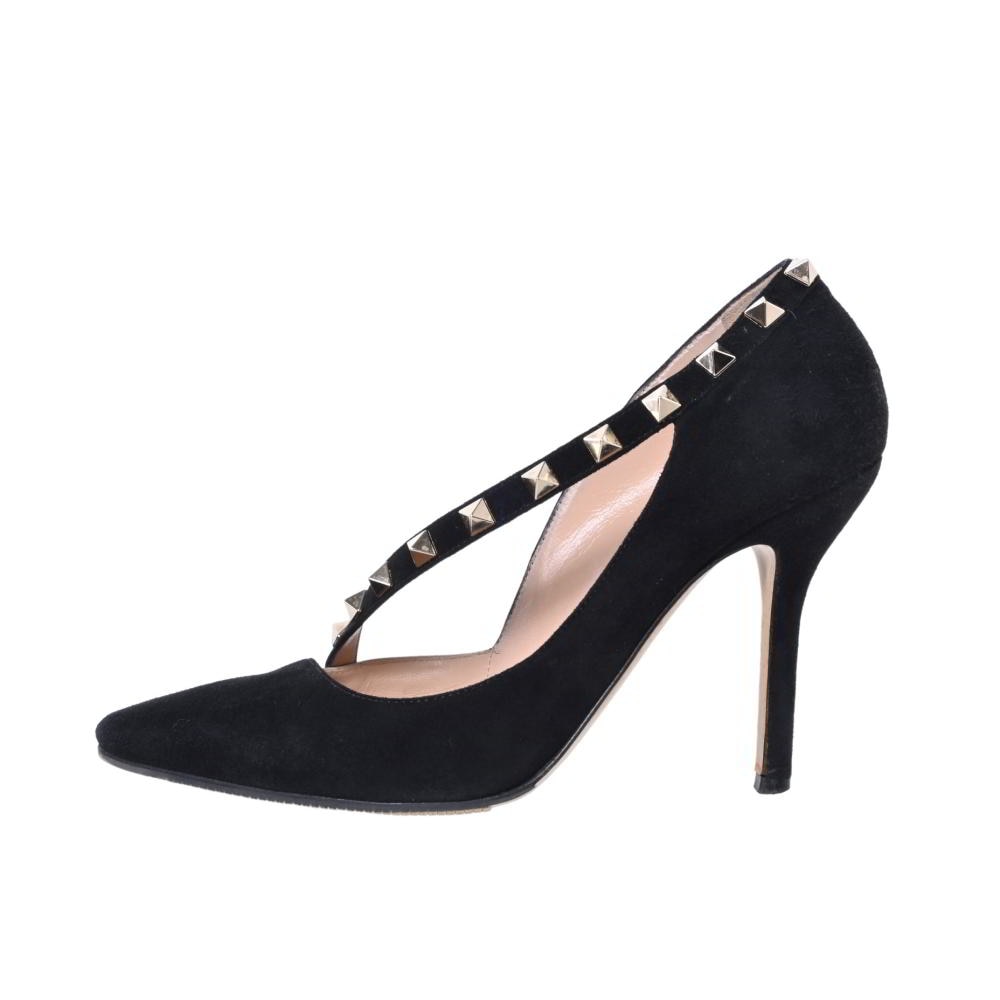 Valentino スタッズ付き　黒スエードパンプス Valentino スタッズ付き黒スエードパンプス