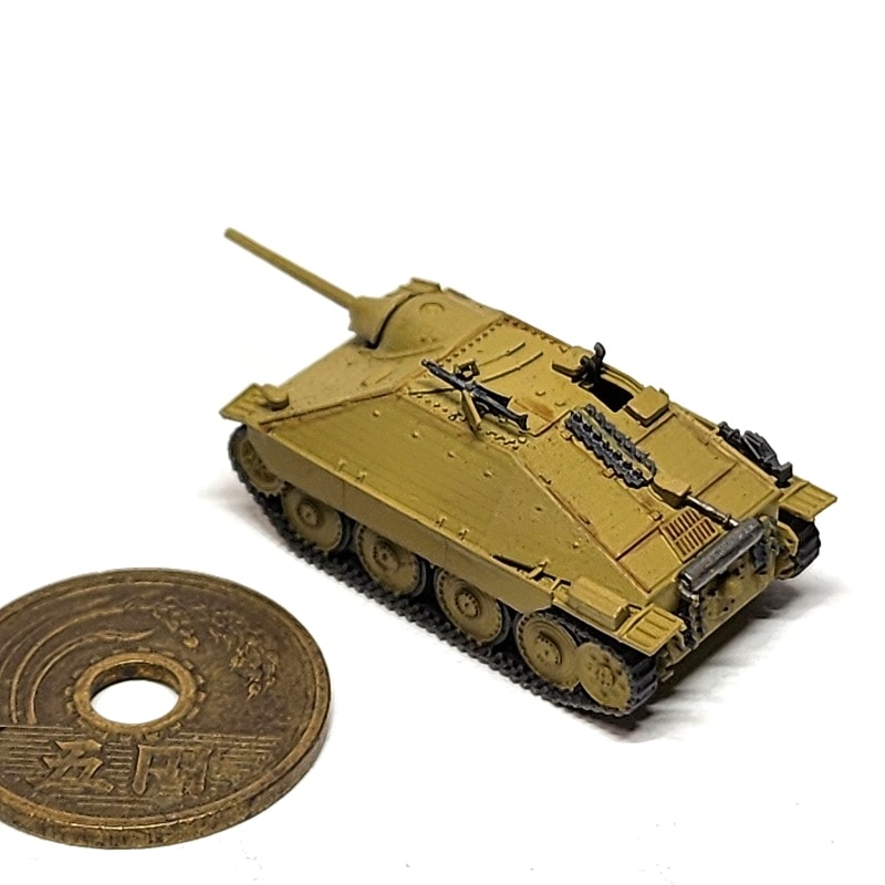 木製ヘッツァー駆逐戦車模型(大洗町多満溜屋で販売)台座付【新品未開封】 ヘッツァー（大洗女子女子学園・亀さんチーム・10話以降）