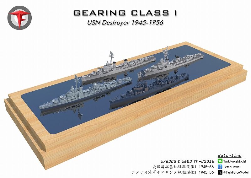 1/2000　ギアリング級駆逐艦（4隻セット）