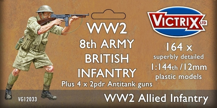 1/144　イギリス第8軍歩兵、2ポンド対戦車砲（164体セット）
