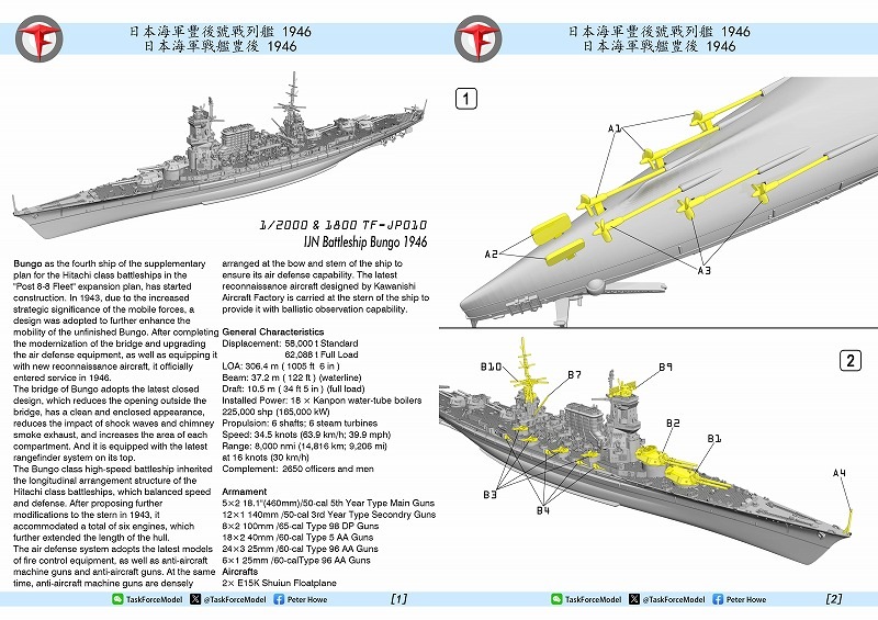 1/2000 戦艦 豊後（1946年時） の販売 DAMEYA-NET