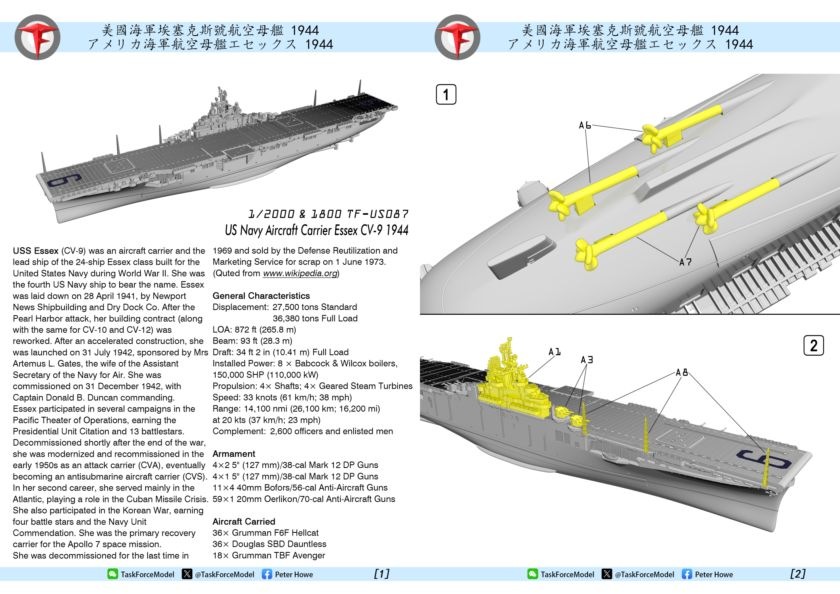 エセックス級航空母艦 写真資料 図面集 Essex-Class Carriers